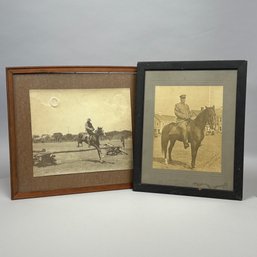 Two United States Cavalry WWI Era Equestrian Photographs, One Depicting James Parker