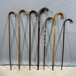 Seven American And Continental Walking Sticks And Canes, 19th And 20th Century