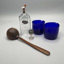 Four Glass Articles Pertaining To Drinking & Ladle