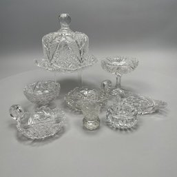 Eight American Brilliant Cut Glass Wares