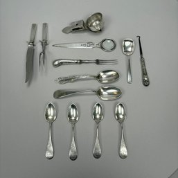 Group Of English And American Sterling Silver Table Articles And Flatware, 19th And 20th Century
