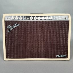 Fender Tone Master Deluxe Reverb Blonde Amplifier, And Fender Cover