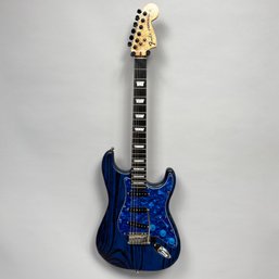 Fender Sandblasted Sapphire Blue Ash Stratocaster Electric Guitar, Circa 2017, And Case