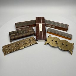 Seven Wood And Brass Cribbage Boards