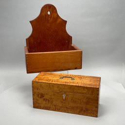 American Bird's-Eye Maple Document Box & Pine Box