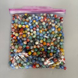 Large Group Of Assorted Machine-Made Marbles In A One Gallon Bag