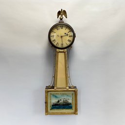 Federal Mahogany, Giltwood And Eglomise Banjo Clock, Early 19th Century