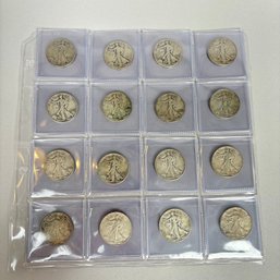 Sixteen United States Walking Liberty Quarters, 1917-1947