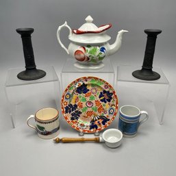 Seven English Painted And Printed Ceramic Wares