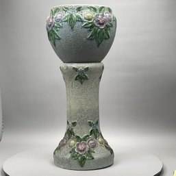 Roseville Pottery 'Rozane' Jardiniere And Pedestal