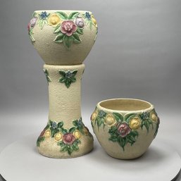 Roseville 'Rozane' Jardiniere/Pedestal & Single