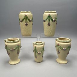 Five Roseville Pottery 'La Rose' Vases
