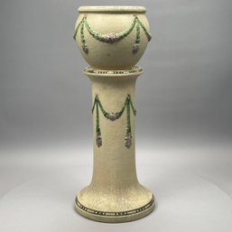Roseville Pottery 'La Rose' Jardiniere& A Pedestal