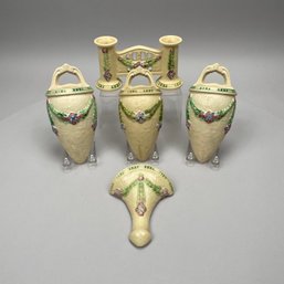 Five Roseville Pottery 'La Rose' Wall Pockets/Vase