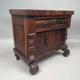 Miniature Empire Mahogany Chest/ Cupboard