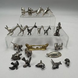 Group Sterling Silver, Silverplate & Brass Objects