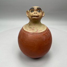 Painted Red Clay Monkey Vessel, Possibly Mexican