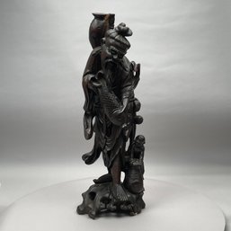 Chinese Carved Hardwood Figural Group