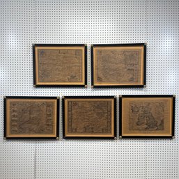 Five Reproduction British Parchment Paper Maps