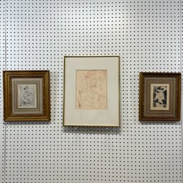 P. Cezanne, J.L. Forain & S. Dali - Three Etchings