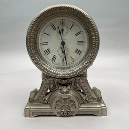 Seth Thomas 'Long Alarm' Cast Metal Shelf Clock