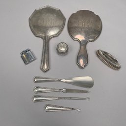 Assembled American Sterling Silver Dressing Set