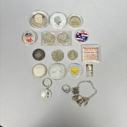 Group Of Assorted Silver Coins And Medallions