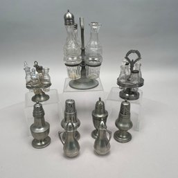Group Of Pewter And Glass Table Wares