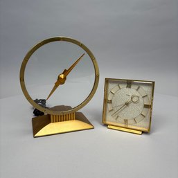 Jefferson 'Golden Hour' Electric Clock, Circa 1950, And A Mid-Century Modern Swiss Imhof Electric Clock