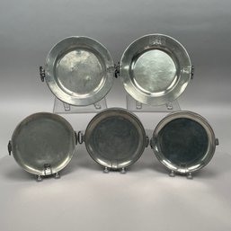 Five English Pewter Warming Dishes