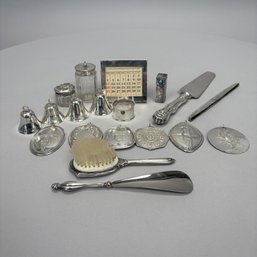 Group Of American Sterling Silver And Silverplate Christmas And Table Objects, Various Makers, 20th Century
