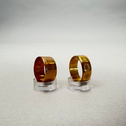 22k Yellow Gold Band And A Rose Gold Band