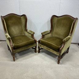 Pair Continental Style Mahogany Armchairs