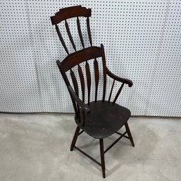 New England Comb-Back Arrow-Back Armchair