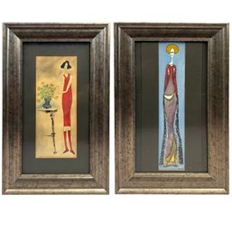 Evans - Two Mid-Century Modern Portraits Depicting Women, 1950s - 1960s