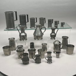 Group French, British & American Pewter Measures
