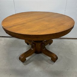 American Golden Oak Pedestal Dining Table
