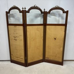 Louis XVI Style Gilt-Metal-Mounted Mahogany Screen