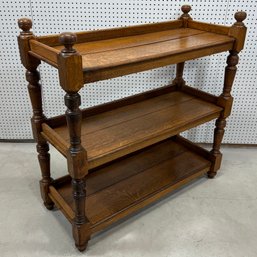 English Oak Three-Tier Etagere