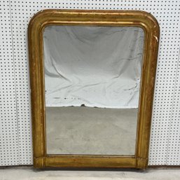 American Gilt Gesso Wood Mirror,Incised W/ Flowers