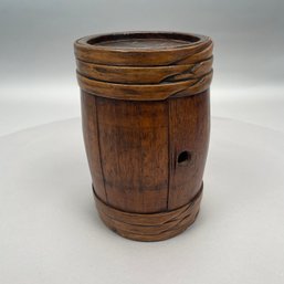 Bentwood Pine Staved And Banded Initialled Keg