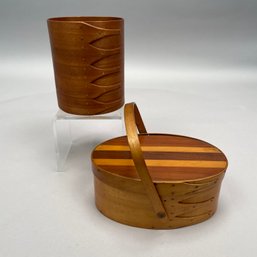 Shaker Swing-Handle Oval Box And A Circular Box