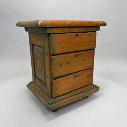 Primitive Pine Three-Drawer Miniature Chest