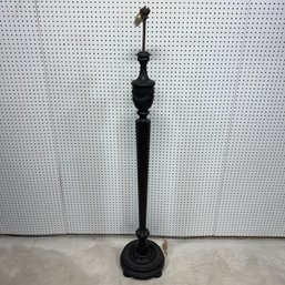Neoclassical Style Ebonized Wood Floor Lamp