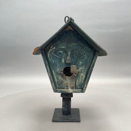 Folk Art Carved And Painted Wood Bird House