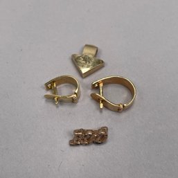 Four Yellow Gold 18k, 14k And 10k Jewelry Articles