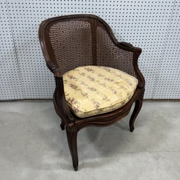 Louis XV Carved Fruitwood And Cane Bergere