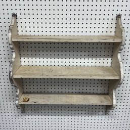 Country Kitchen Wall Shelf In White Paint