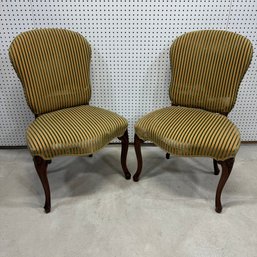 Pair Of Louis XVI Style Carved Walnut Side Chairs