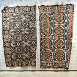 Ohio Woven Jacquard Coverlet & A Two-Color Coverlet